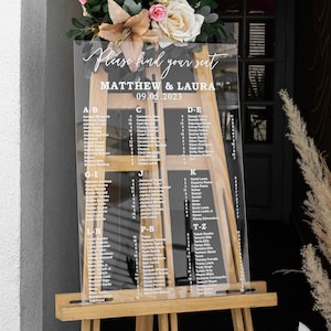 Clear Acrylic Wedding Seating Chart, Clear acrylic wedding signs, wedding seating sign, Acrylic wedding sign, Custom wedding signs