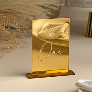 Mirror Gold Acrylic Table Numbers | Wedding Table Numbers | Acrylic Table Numbers | Table Numbers Wedding Decoration | Wedding Table Decor