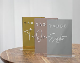 Números de mesa de ouro | Números de mesa | Números de mesa em acrílico | Casamento de número de mesa, decorações de luxo de centros de mesa, número de mesa de casamento