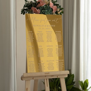 Gold Mirror Acrylic Seating Chart, Wedding seating chart, wedding seating sign, Please Be Seated Wedding Sign, Wedding Guests Plan
