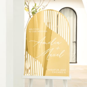 Acrylic Wedding Welcome Sign - Gold Mirror Welcome Sign - Wedding Decorations - Wedding Reception Signage - Wedding Stationery