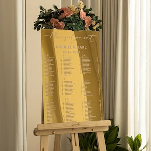 Gold Mirror Acrylic Seating Chart, Wedding seating chart, wedding seating sign, Please Be Seated Wedding Sign, Wedding Guests Plan