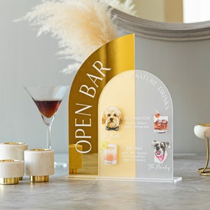 Hunde Signature Drink Zeichen, Hochzeit Getränkekarte, Hochzeitsdekoration, Haustier Signature Drink, Hunde Signature Cocktail, Hochzeit Bar Schild