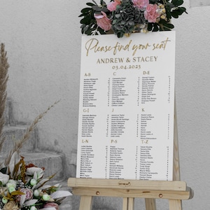 White Acrylic Seating Chart, Wedding seating chart, wedding seating sign, Please Be Seated Wedding Sign, Wedding Guests Plan