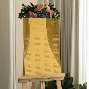 Gold Mirror Acrylic Seating Chart, Wedding seating chart, wedding seating sign, Please Be Seated Wedding Sign, Wedding Guests Plan