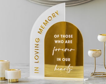 In Loving Memory Wedding Sign ,Modern Script Acrylic Wedding Sign, Gold Mirror Wedding Memorial Sign, Wedding Memory Table Decor, Weddings