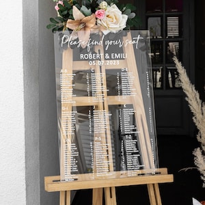 Clear Acrylic Wedding Seating Chart, Clear acrylic wedding signs, wedding seating sign, Acrylic wedding sign, Custom wedding signs