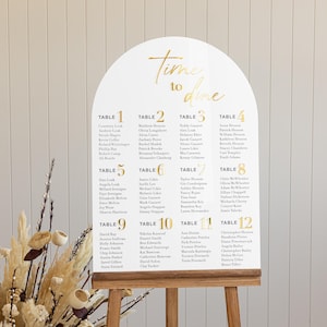 "Hochzeits-Sitzplan ""Sitzplan"" aus Acryl | Acryl Sitzplan | Tisch Sitzplan Zeichen | Bogen Hochzeit Sitzplan, Tischzuordnung
