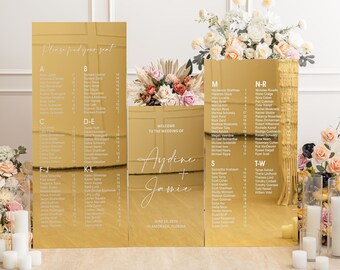 Wedding Signs Bundle - Seating Chart - Reception Welcome Sign - Acrylic Wedding Sign - Wedding Seating chart - Gold Acrylic Wedding Signage