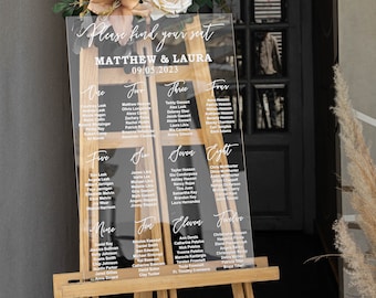Clear Acrylic Wedding Seating Chart, Clear acrylic wedding signs, wedding seating sign, Acrylic wedding sign, Custom wedding signs