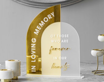 In Loving Memory Wedding Sign ,Modern Script Acrylic Wedding Sign, Gold Mirror Wedding Memorial Sign, Wedding Memory Table Decor, Weddings