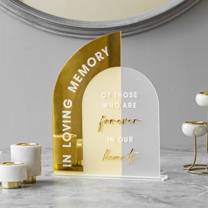 In Loving Memory Wedding Sign ,Modern Script Acrylic Wedding Sign, Gold Mirror Wedding Memorial Sign, Wedding Memory Table Decor, Weddings