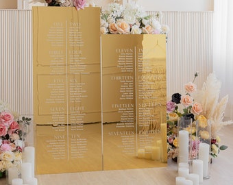 Gold Acrylic Seating Chart, Wedding seating chart, wedding seating sign, Please Be Seated Wedding Sign, Wedding Guests Plan