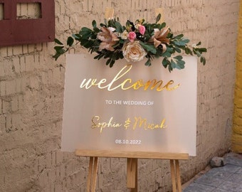 Frosted Acrylic Wedding Welcome Sign ,Acrylic Welcome Sign, Wedding Signage, Last Name Welcome Sign, 3D Welcome Sign, Custom Wedding Sign