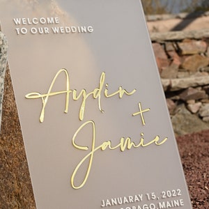 Frosted Acrylic Wedding Welcome Sign ,Acrylic Welcome Sign, Wedding Signage, Acrylic Wedding Sign, 3D Welcome Sign, Custom Wedding Sign image 5