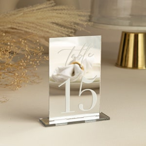 Mirror Silver Table Numbers | Table Numbers | Acrylic Table Numbers | Table Number Wedding , Centerpieces Luxury Decorations, Wedding signs