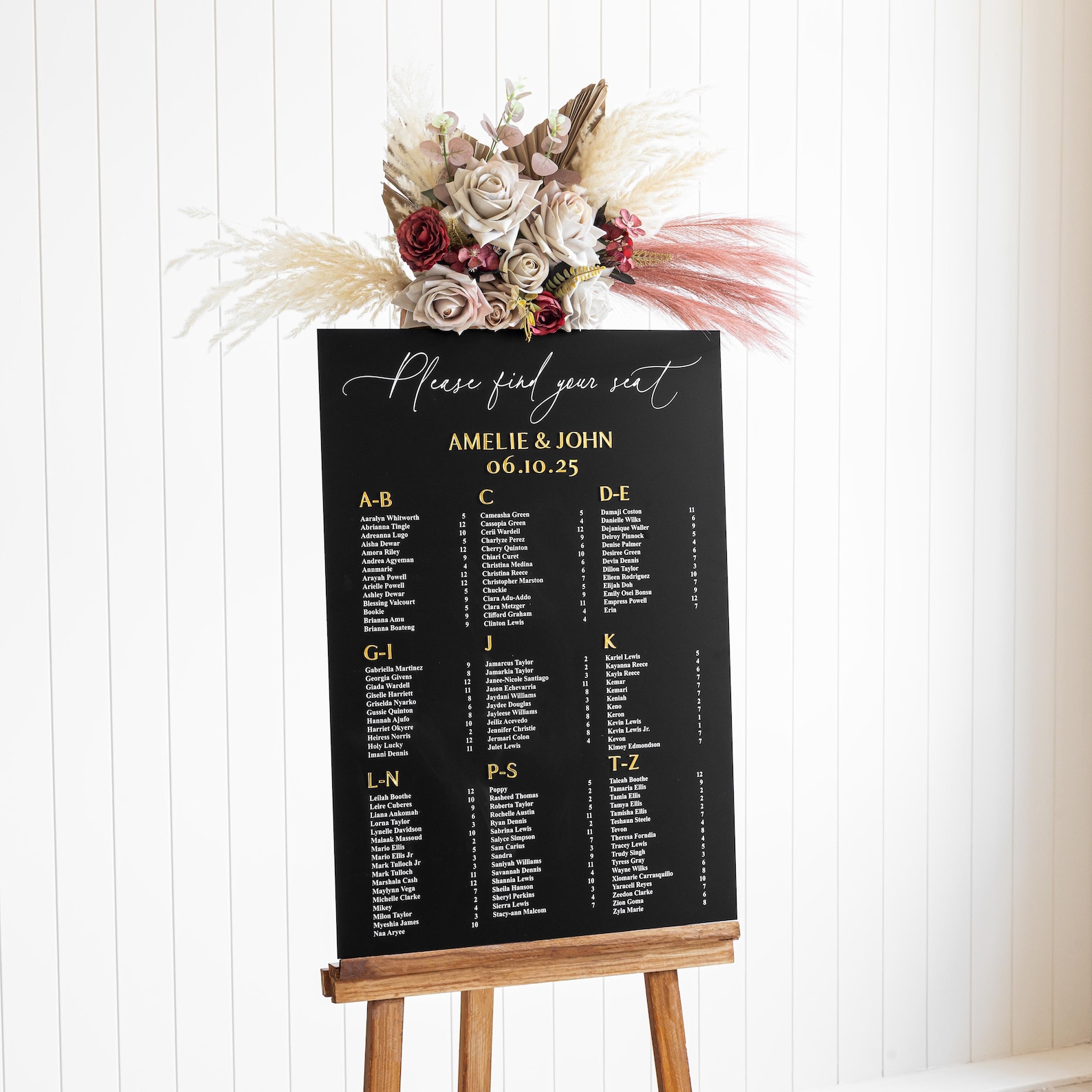 Wedding Seating Chart Acrylic Sign | Acrylic Table Seating Chart ...