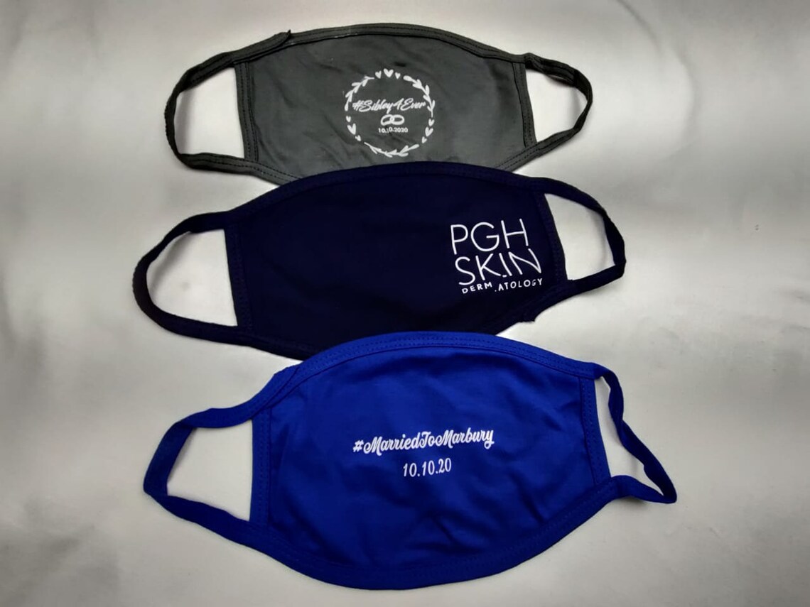 CUSTOM Facemask Printing Masks Custom Text Logo Maskswedding Etsy