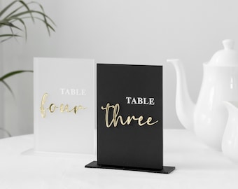 Frosted Acrylic Table Numbers | Gold Table Numbers | Table Numbers | Table Number Wedding ,Centerpieces Decoration, Wedding Table Number