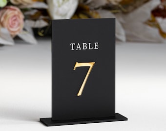 Matt Black Acrylic Table Numbers - Wedding Table Decor - Wedding Signage - Table Signs - Table Numbers - Wedding Stationery - Reception Sign