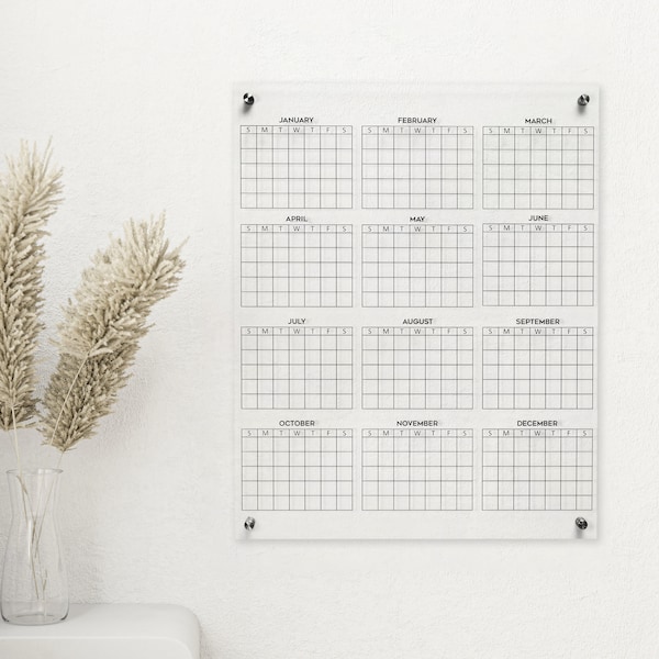 12 Month Dry Erase Wall Calendar Etsy 12 Month Dry Erase Wall Calendar Etsy