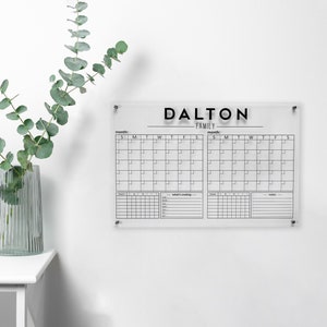 Two Month Clear Acrylic Calendar, Dry Erase Monthly Calendar, Monthly and Weekly Wall Calendar 2023 with Marker, Personalized Note Board