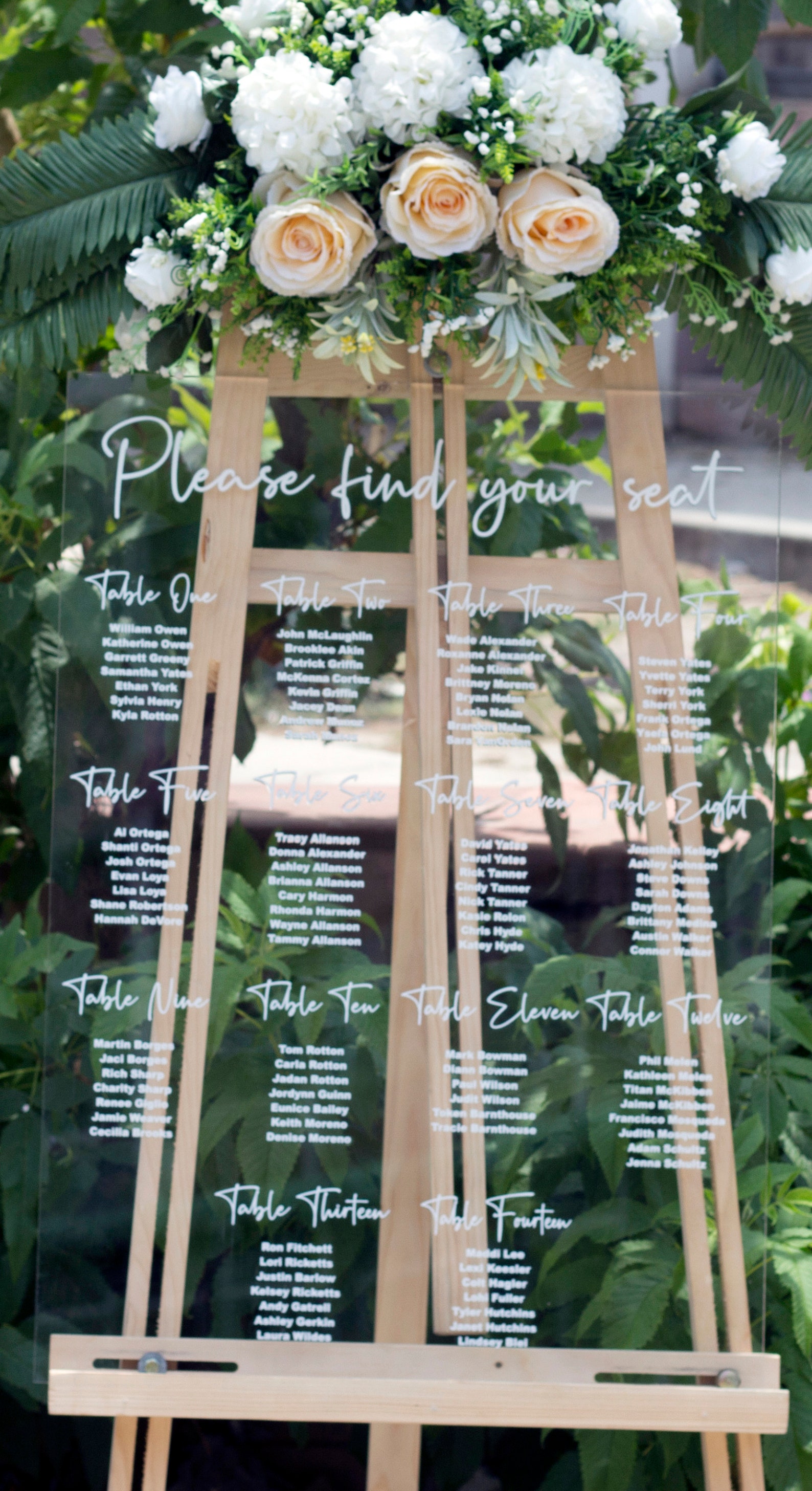 Acrylic Seating Chart Find Your Seat Sign Custom Seating - Etsy