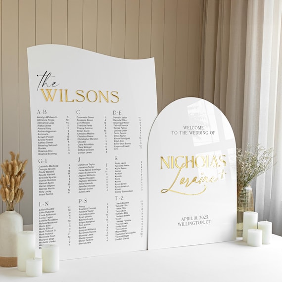 Seating chart wedding welcome sign - wedding signage bundle - wedding ceremony signs - Acrylic wedding signs