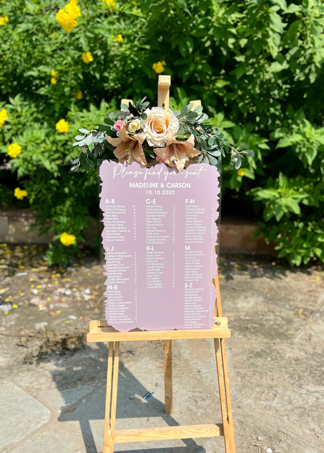 Painted Back Seating Chart, Wedding Seating Chart, Wedding Seating Sign