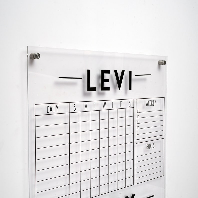 Personalized Chore Chart for 2 Kids, Acrylic Dry Erase Board, Family ...