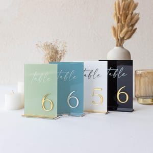 wedding table numbers - gold table numbers - wedding reception table numbers - acrylic table numbers - table numbers wedding