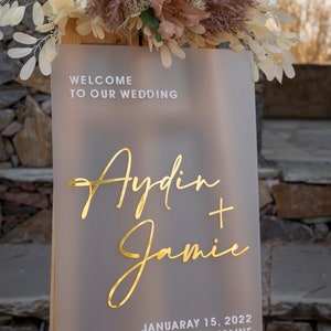 Frosted Acrylic Wedding Welcome Sign ,Acrylic Welcome Sign, Wedding Signage, Acrylic Wedding Sign, 3D Welcome Sign, Custom Wedding Sign image 4