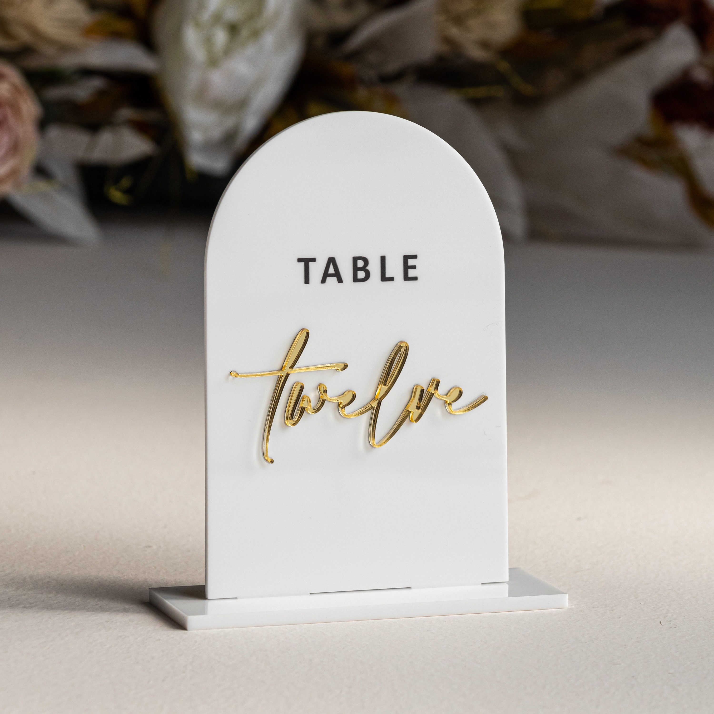 Frosted Acrylic Arch Table Numbers - Frosted Acrylic Sign - Wedding ...