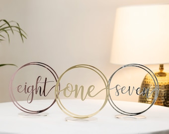 Números de mesa de ouro | Números de mesa | Números de mesa em acrílico | Casamento de número de mesa, decorações de luxo de centros de mesa, número de mesa de casamento
