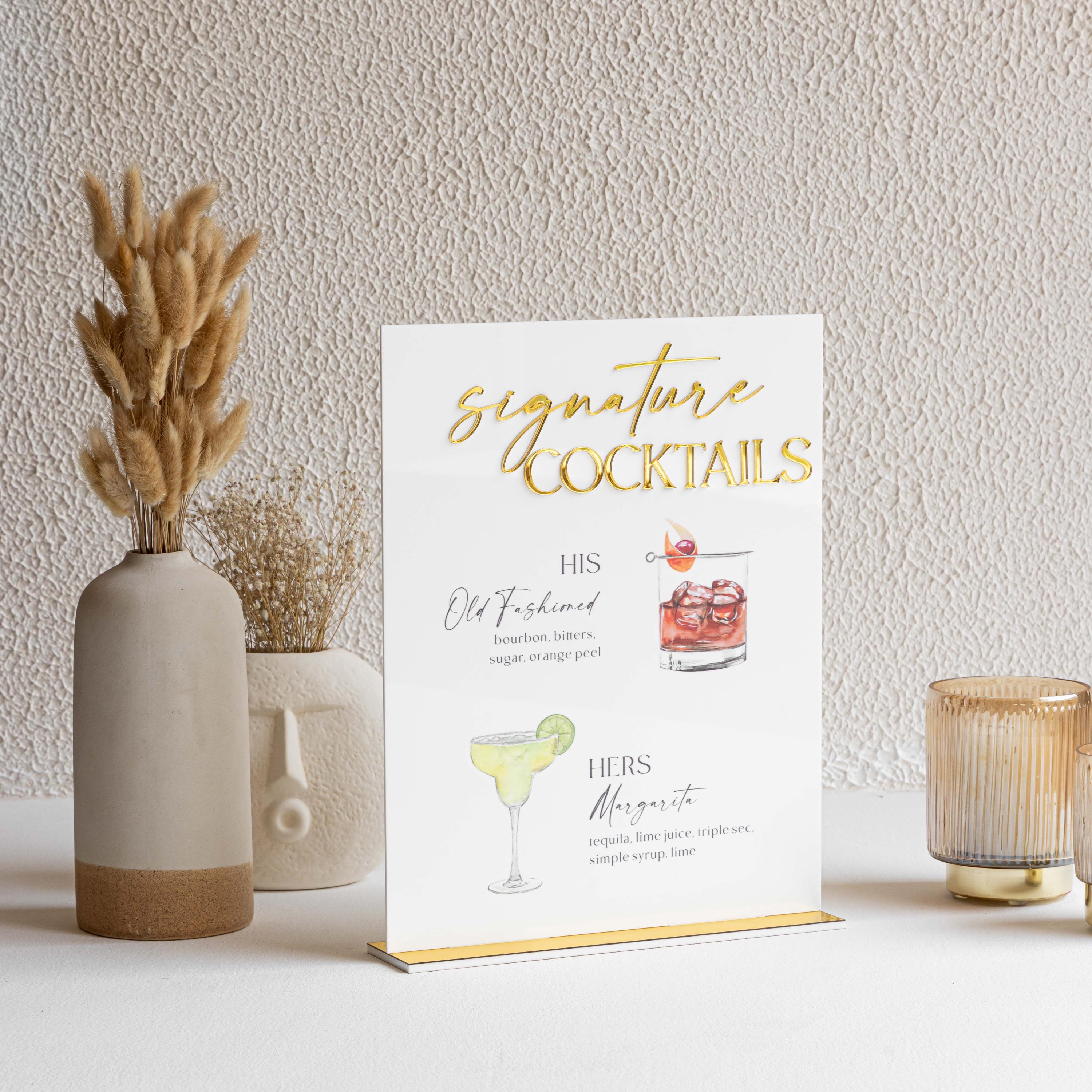 Wedding Signature Drink Sign - Signature Cocktail Sign - Wedding Bar ...