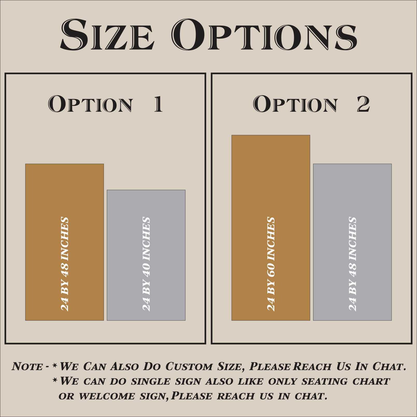 Event Sign Sizing Wedding Signs Bundle Set of 2 - Wedding Seating Chart - Wedding Welcome ...