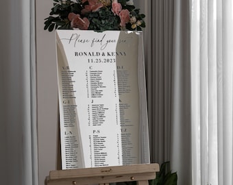 seating chart design Mirror Silver Acrylic Seating Chart, Wedding seating chart, wedding seating sign, Please Be Seated Wedding Sign, Wedding Guests Plan