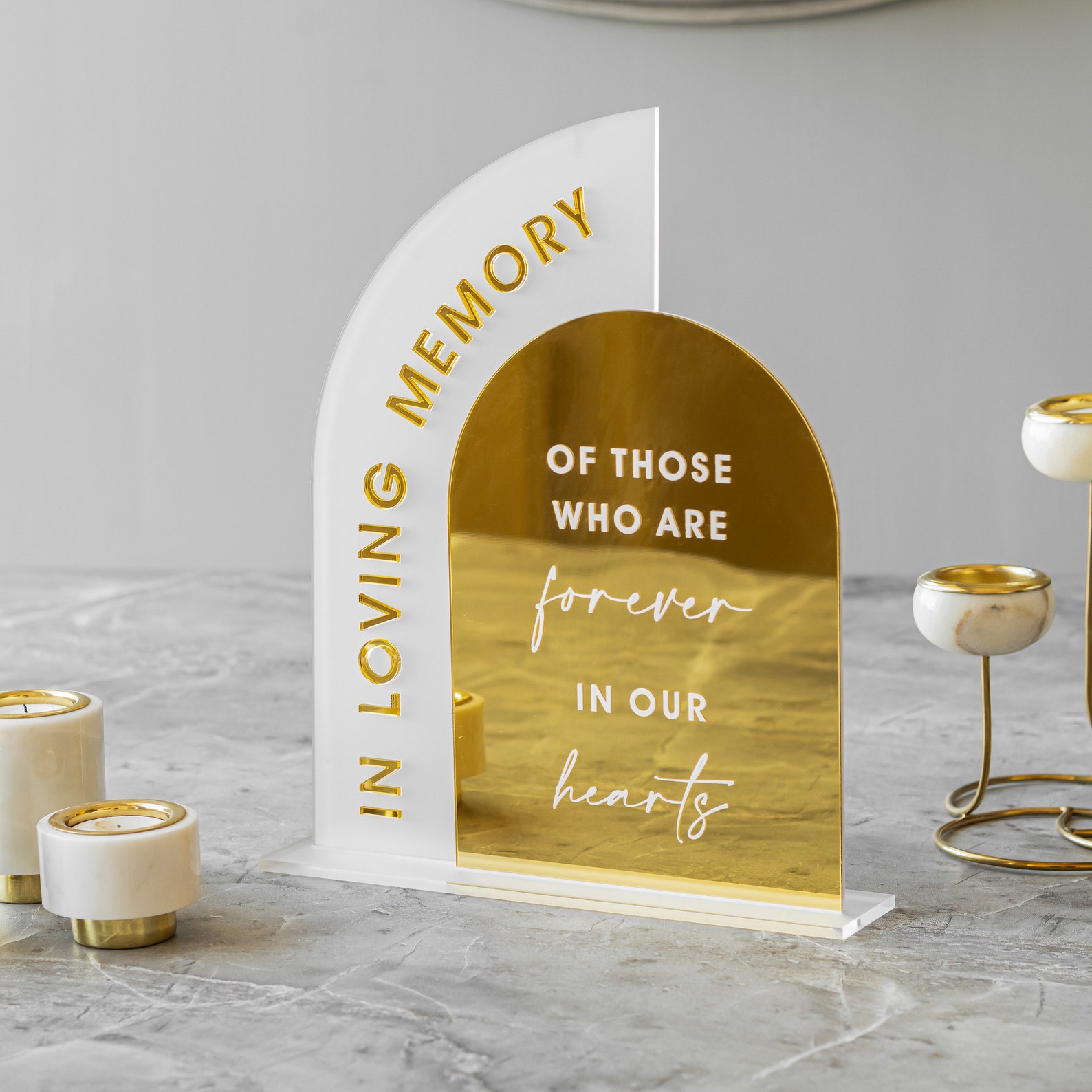 Gold Script In Loving Memory In Loving Memory Wedding Sign ,modern Script Acrylic Wedding Sign, Gold ...