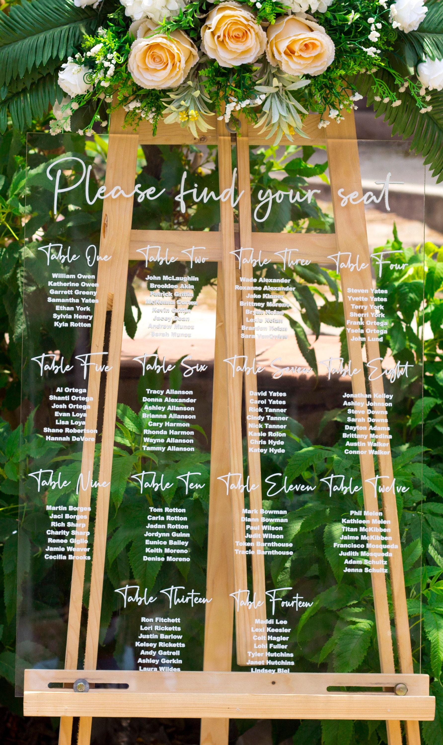 Acrylic Seating Chart Find Your Seat Sign Custom Seating - Etsy