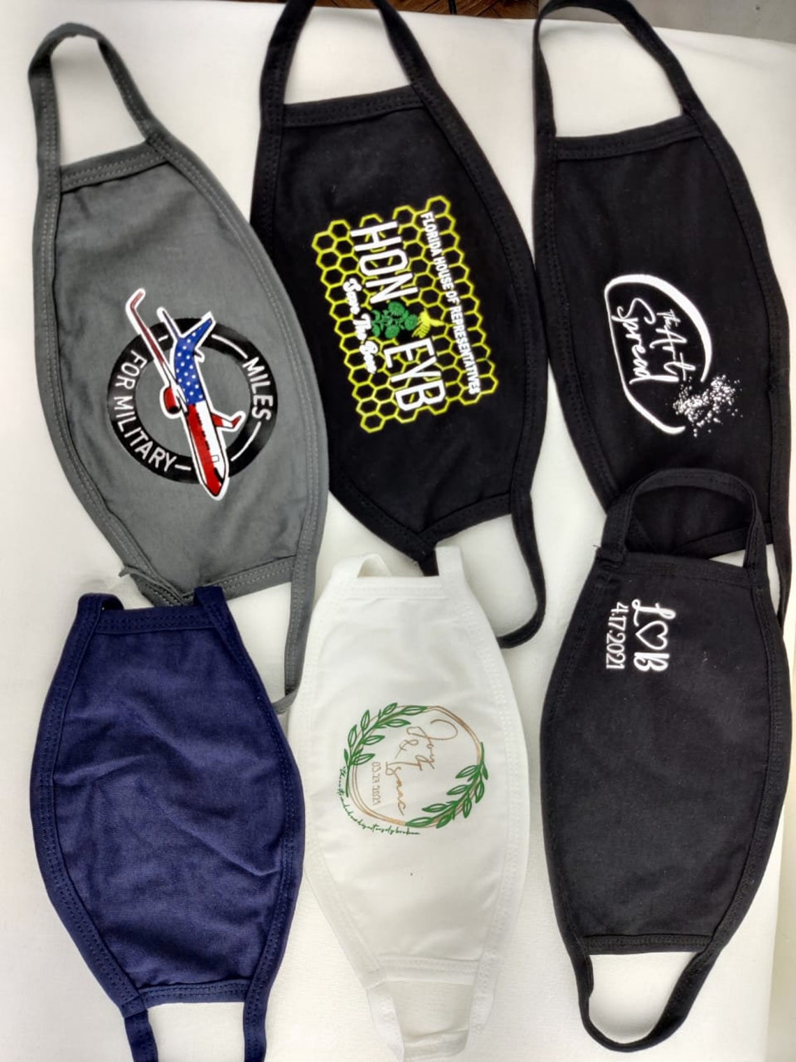 CUSTOM Facemask Printing Masks Custom Text Logo Maskswedding Etsy