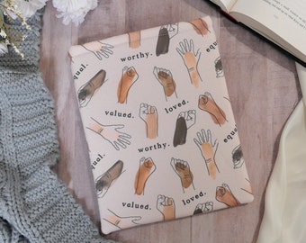 Unity Book Sleeve - Book Lover Gift - Tablet, iPad en Kindle Sleeve - Handgemaakte Gewatteerde Sleeve - Hardcover Book Protector - Travel Sleeve