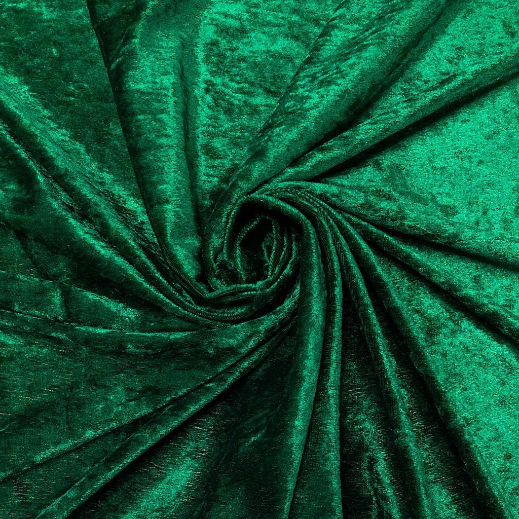 Dark Green Crushed Velvet Fabric Crushed Dark Green Remnant Etsy