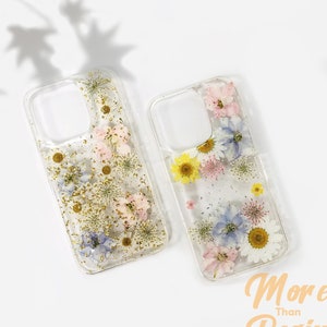 Pressed flower gold foil glitter phone case for iPhone 17 16 15 14 13 pro max 16e,Samsung S25 S24 Ultra A16 A56,Google Pixel 9 10 pro 9A