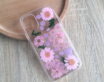 Custom pressed real flower phone case for iPhone 17 16 15 14 pro max Air 16e 17e,Samsung S26 S25 Ultra A16,Google Pixel 9 10 pro
