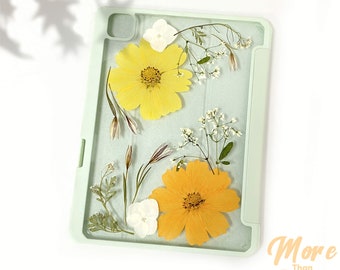 Orange yellow cosmos flower iPad Air 2022 case with pen slot for iPad mini 6,iPad 10,iPad 2022,iPad Air 4,iPad pro 2022, resin ipad case