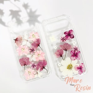 Pressed pink sakura flower phone case for Google Pixel 9 10 Pro,iPhone 17 16 15 14 13 Pro Max, Samsung Z Flip 7,S25 Edge S24 Ultra A16 A56