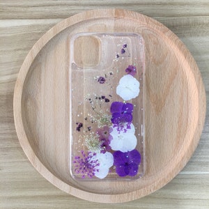 Hand Pressed Real Dried Flower Soft Cases for iPhone 17 16 15 14 13 pro max 16e,Samsung S25 S24 Ultra A16 A56,Google Pixel 9 10 pro 9A