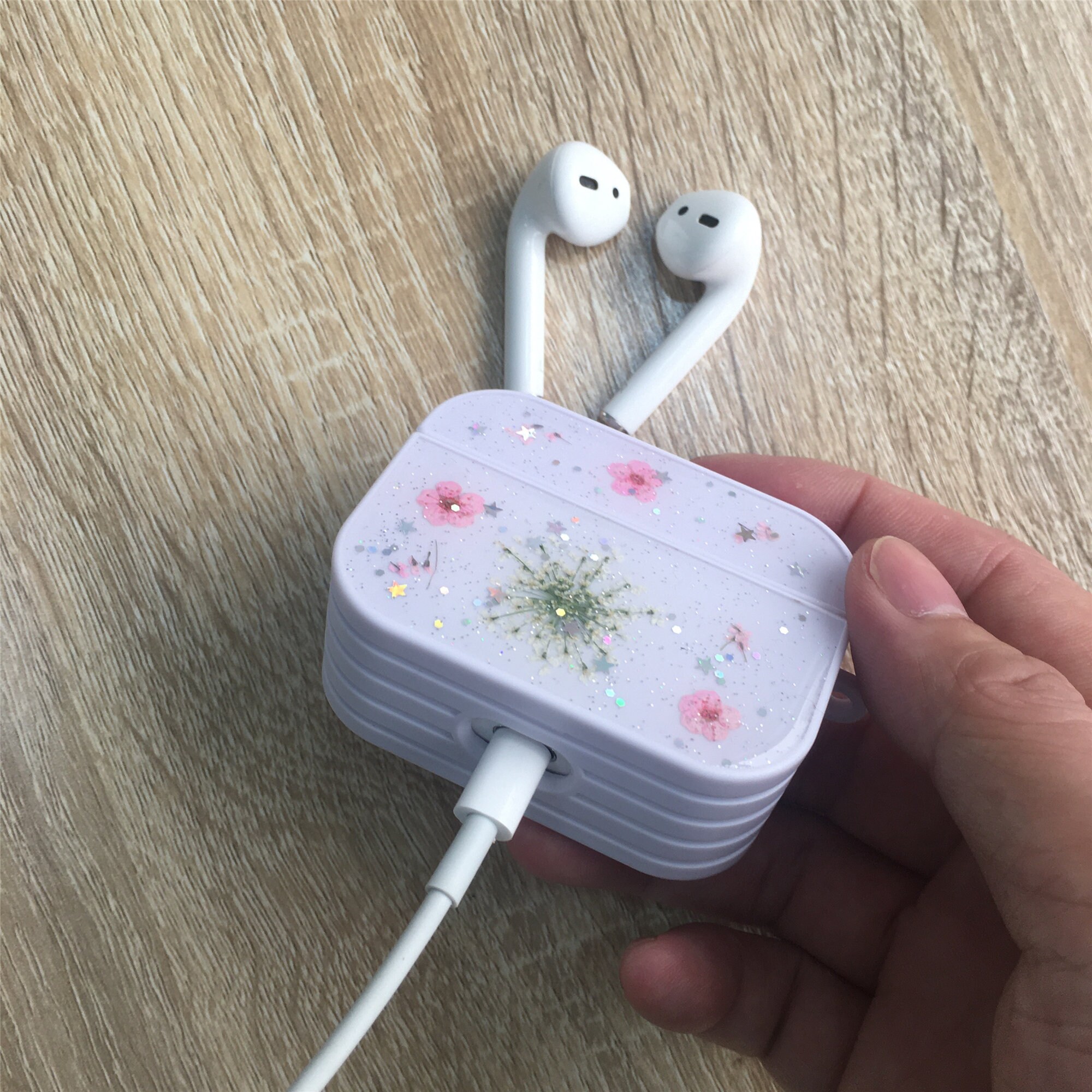 Airpods Pro Case Pressed Real Dried Pink Flower Airpod Floral Etsy