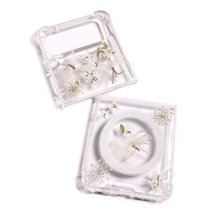 Pressed light yellow flower magnetic phone case for Samsung Z Flip Fold 7 6,iPhone 17 16 15 14 Pro Max 16e 17e,Samsung S25 Edge S26 Ultra image 6
