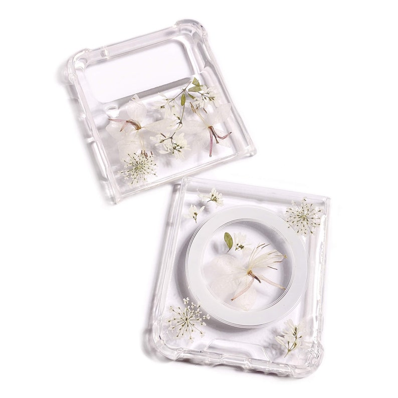 Pressed light yellow flower magnetic phone case for Samsung Z Flip Fold 7 6,iPhone 17 16 15 14 Pro Max 16e 17e,Samsung S25 Edge S26 Ultra image 6